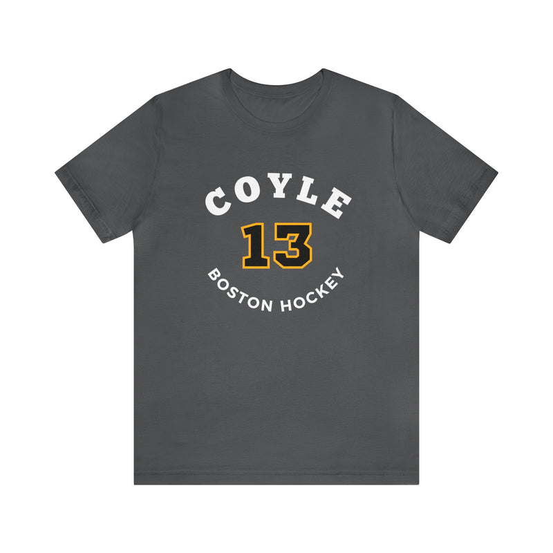 Coyle 13 Boston Hockey Number Arch Design Unisex T-Shirt