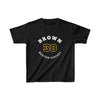 Brown 38 Boston Hockey Number Arch Design Kids Tee