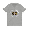 Marchand 63 Boston Hockey Number Arch Design Unisex V-Neck Tee