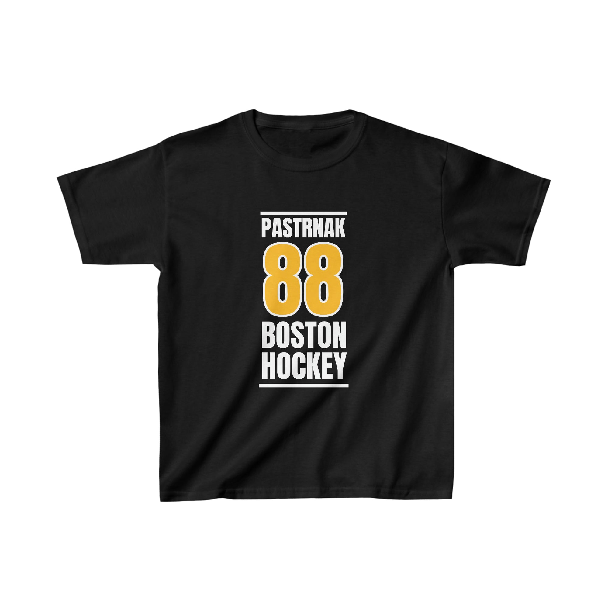Pastrnak 88 Boston Hockey Gold Vertical Design Kids Tee