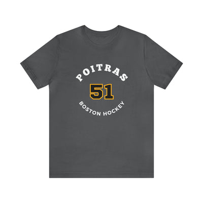 Poitras 51 Boston Hockey Number Arch Design Unisex T-Shirt