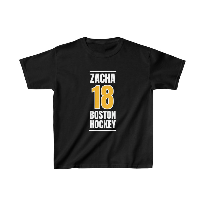 Zacha 18 Boston Hockey Gold Vertical Design Kids Tee