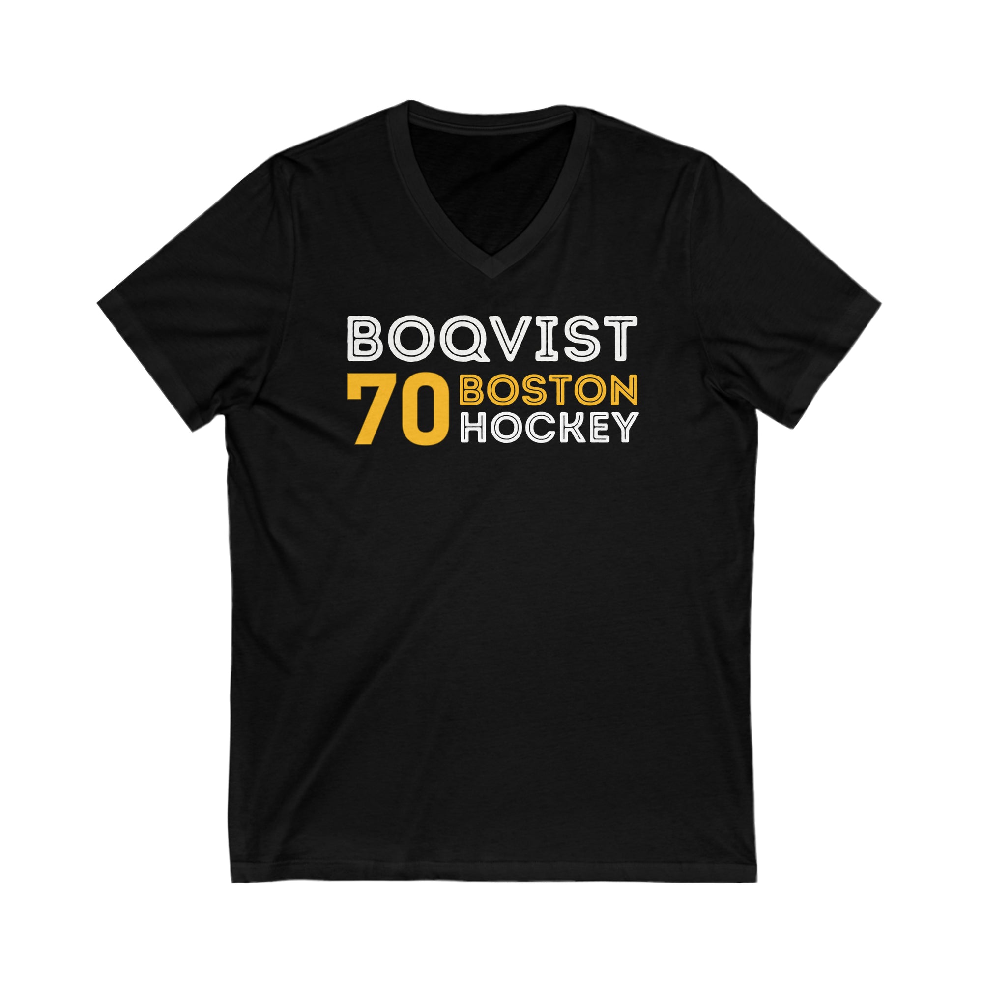 Boqvist 70 Boston Hockey Grafitti Wall Design Unisex V-Neck Tee