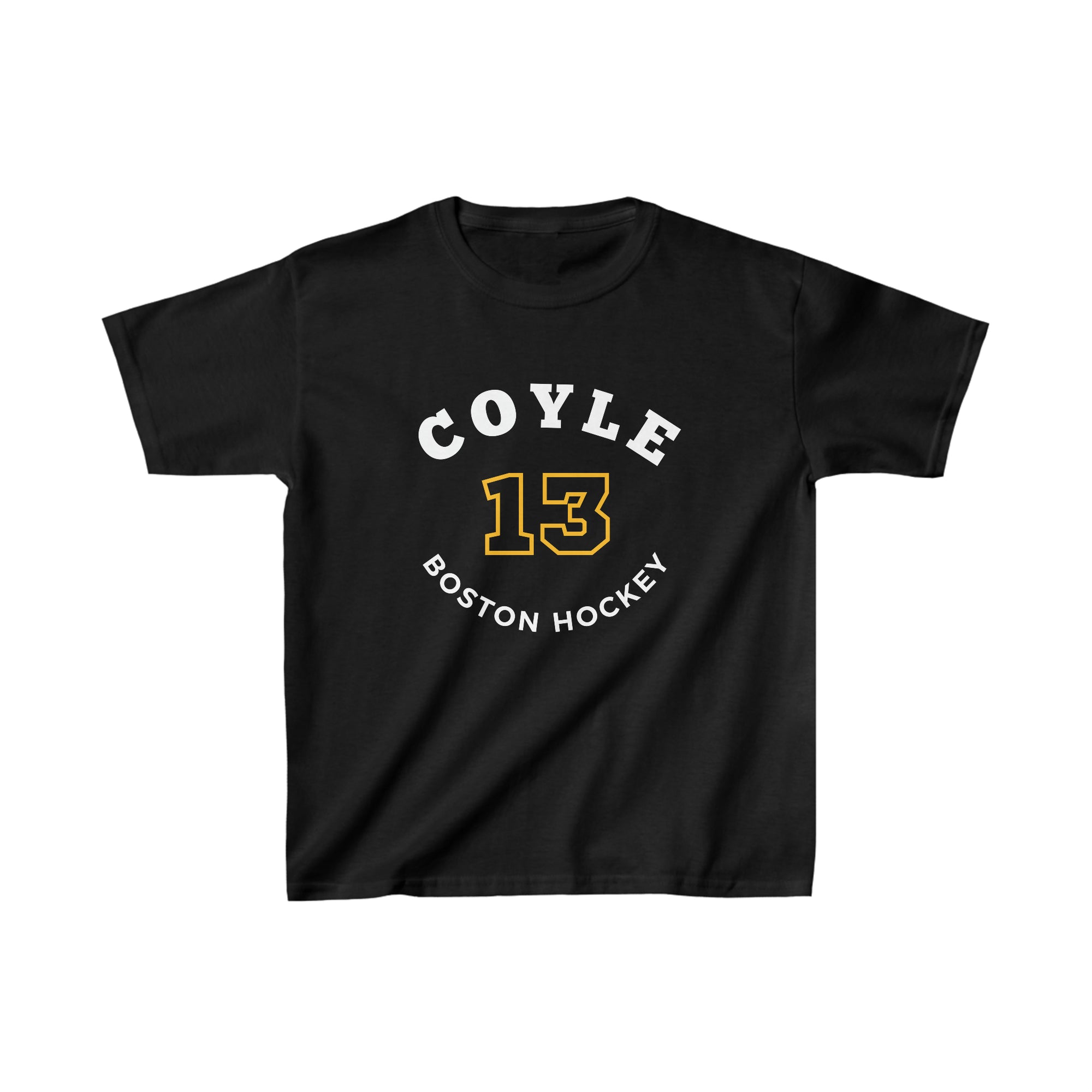 Coyle 13 Boston Hockey Number Arch Design Kids Tee