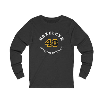 Grzelcyk 48 Boston Hockey Number Arch Design Unisex Jersey Long Sleeve Shirt