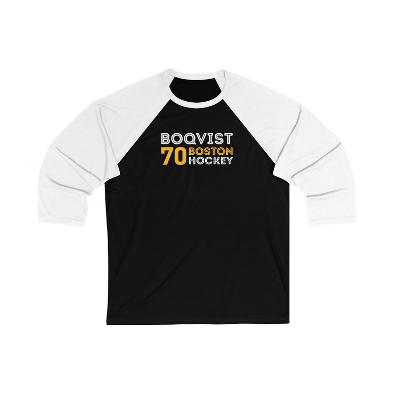 Boqvist 70 Boston Hockey Grafitti Wall Design Unisex Tri-Blend 3/4 Sleeve Raglan Baseball Shirt