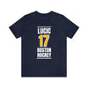 Lucic 17 Boston Hockey Gold Vertical Design Unisex T-Shirt