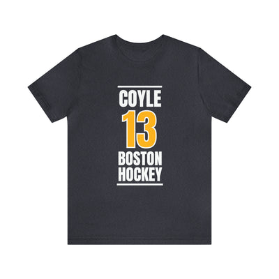Coyle 13 Boston Hockey Gold Vertical Design Unisex T-Shirt