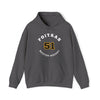 Poitras 51 Boston Hockey Number Arch Design Unisex Hooded Sweatshirt