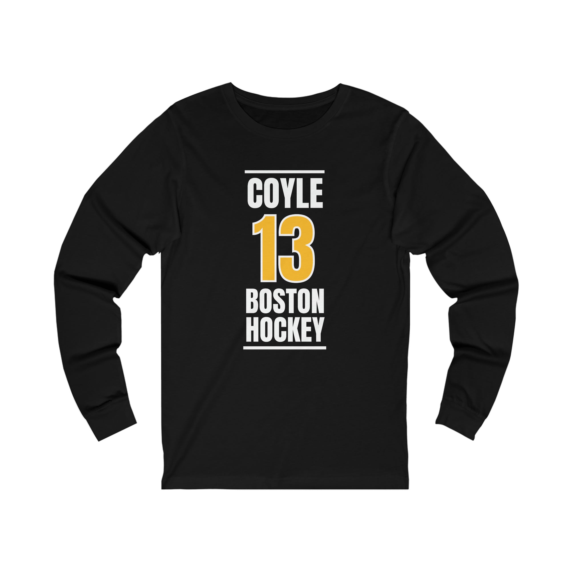 Coyle 13 Boston Hockey Gold Vertical Design Unisex Jersey Long Sleeve Shirt