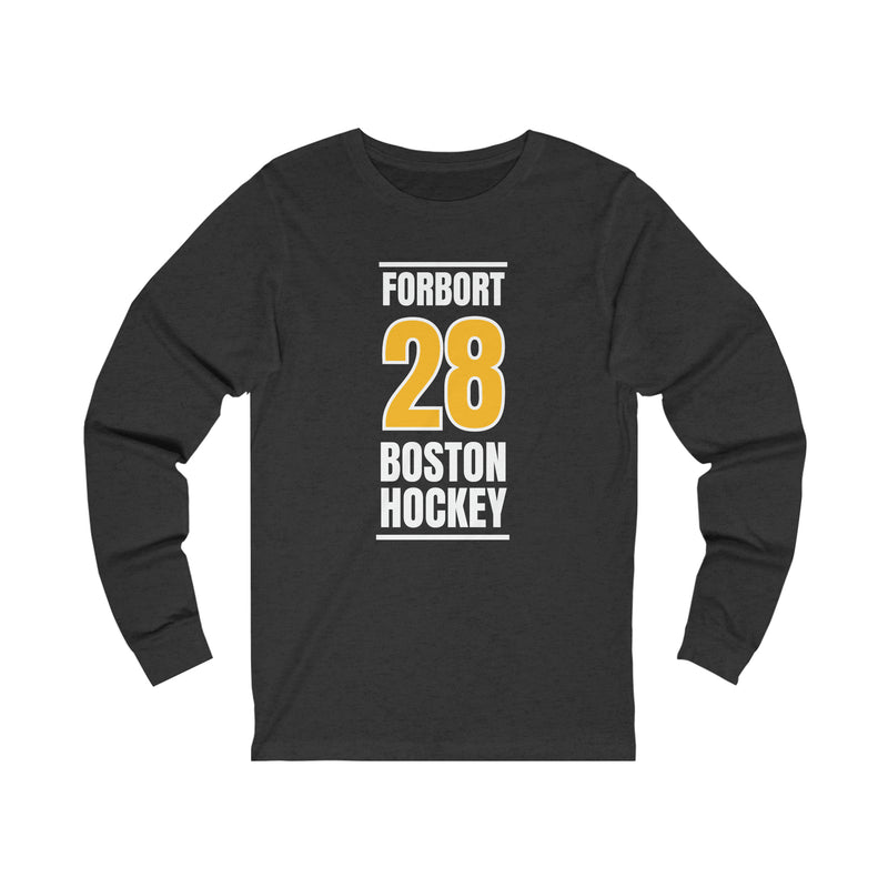 Forbort 28 Boston Hockey Gold Vertical Design Unisex Jersey Long Sleeve Shirt