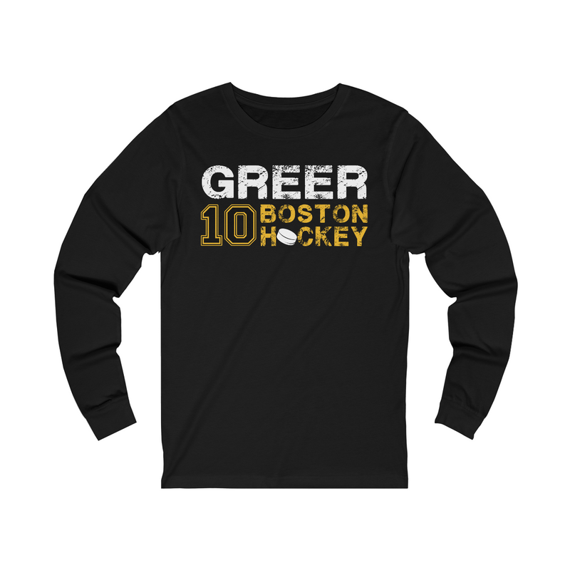 Greer 10 Boston Hockey Unisex Jersey Long Sleeve Shirt