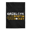 Grzelcyk 48 Boston Hockey Velveteen Plush Blanket