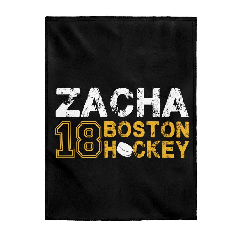 Zacha 18 Boston Hockey Velveteen Plush Blanket