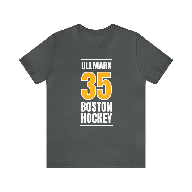 Ullmark 35 Boston Hockey Gold Vertical Design Unisex T-Shirt