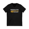 Grzelcyk 48 Boston Hockey Grafitti Wall Design Unisex V-Neck Tee