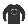Brown 38 Boston Hockey Number Arch Design Unisex Jersey Long Sleeve Shirt