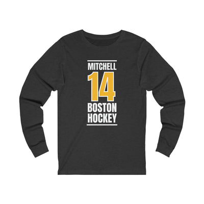 Mitchell 14 Boston Hockey Gold Vertical Design Unisex Jersey Long Sleeve Shirt