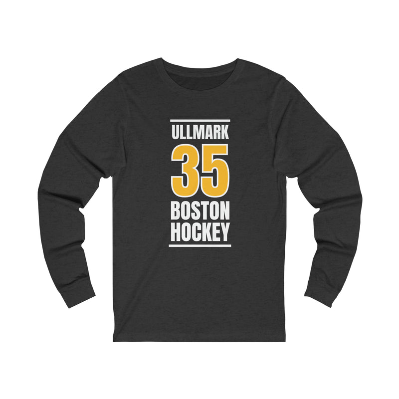 Ullmark 35 Boston Hockey Gold Vertical Design Unisex Jersey Long Sleeve Shirt