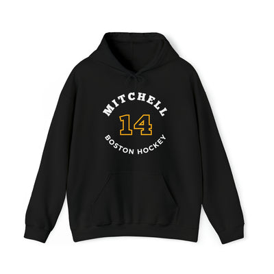 Mitchell 14 Boston Hockey Number Arch Design Unisex Hooded Sweatshirt