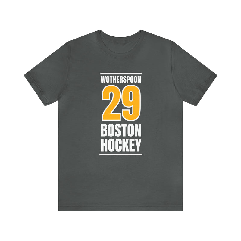 Wotherspoon 29 Boston Hockey Gold Vertical Design Unisex T-Shirt