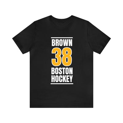 Brown 38 Boston Hockey Gold Vertical Design Unisex T-Shirt