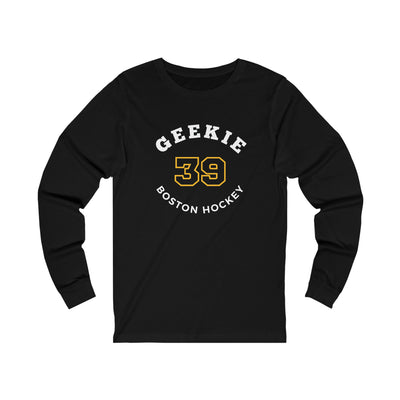 Geekie 39 Boston Hockey Number Arch Design Unisex Jersey Long Sleeve Shirt