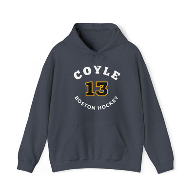 Coyle 13 Boston Hockey Number Arch Design Unisex Hooded Sweatshirt