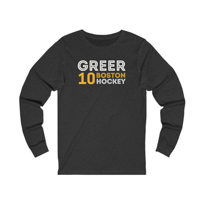 Greer 10 Boston Hockey Grafitti Wall Design Unisex Jersey Long Sleeve Shirt
