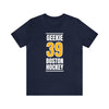Geekie 39 Boston Hockey Gold Vertical Design Unisex T-Shirt