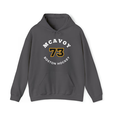 McAvoy 73 Boston Hockey Number Arch Design Unisex Hooded Sweatshirt
