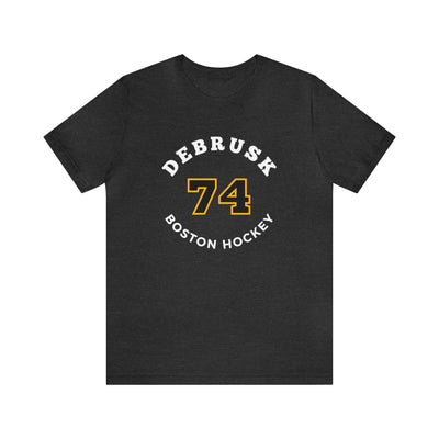 DeBrusk 74 Boston Hockey Number Arch Design Unisex T-Shirt