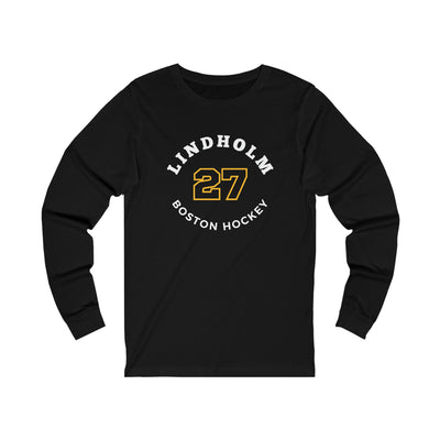 Lindholm 27 Boston Hockey Number Arch Design Unisex Jersey Long Sleeve Shirt
