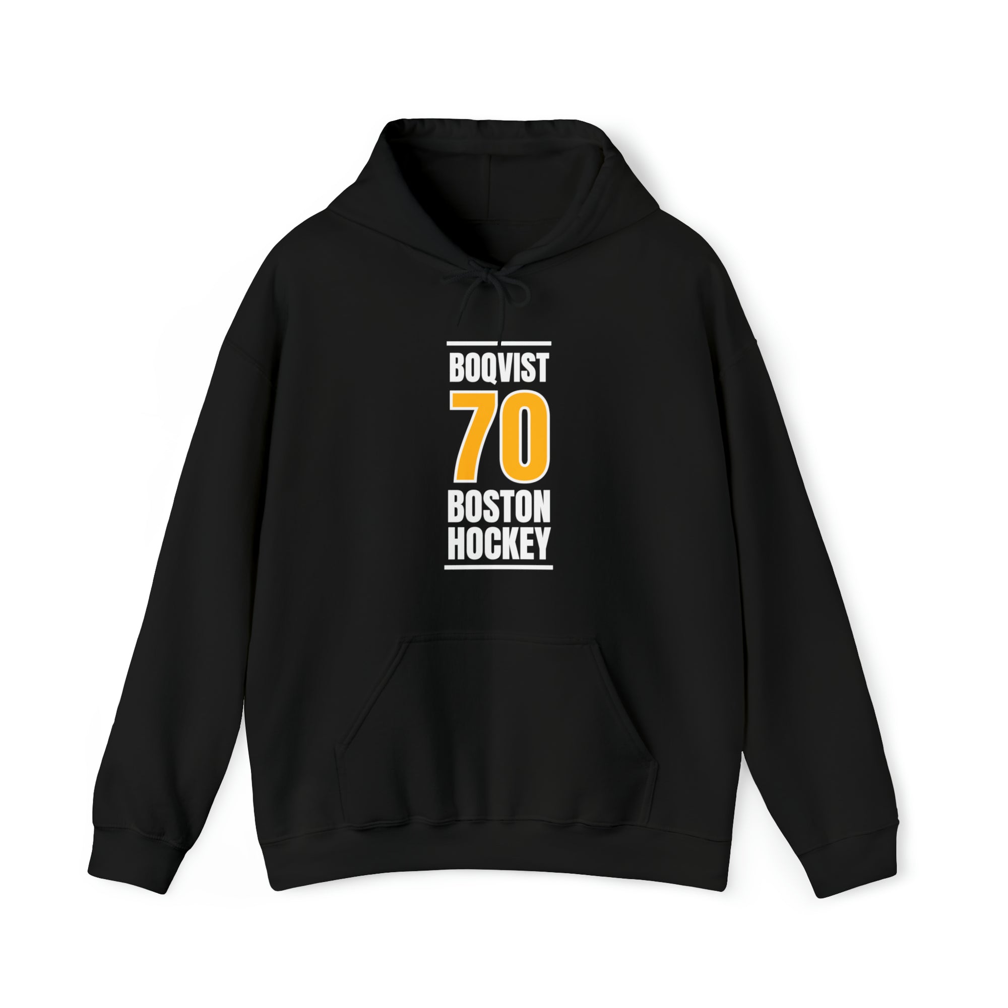 Boqvist 70 Boston Hockey Gold Vertical Design Unisex Hooded Sweatshirt