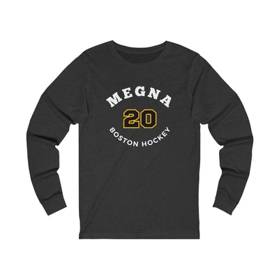 Megna 20 Boston Hockey Number Arch Design Unisex Jersey Long Sleeve Shirt