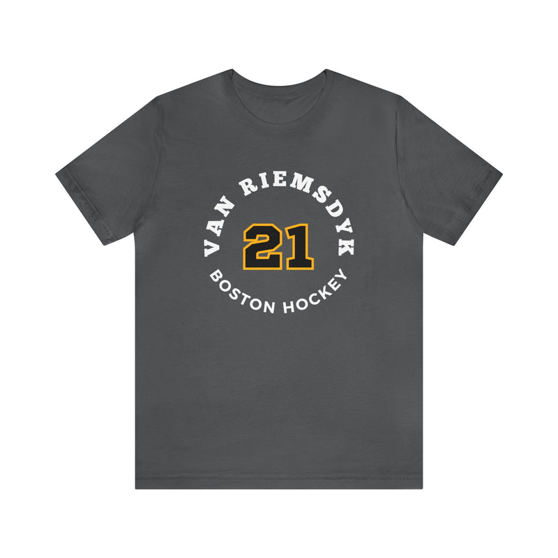 van Riemsdyk 21 Boston Hockey Number Arch Design Unisex T-Shirt