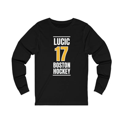 Lucic 17 Boston Hockey Gold Vertical Design Unisex Jersey Long Sleeve Shirt