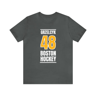 Grzelcyk 48 Boston Hockey Gold Vertical Design Unisex T-Shirt
