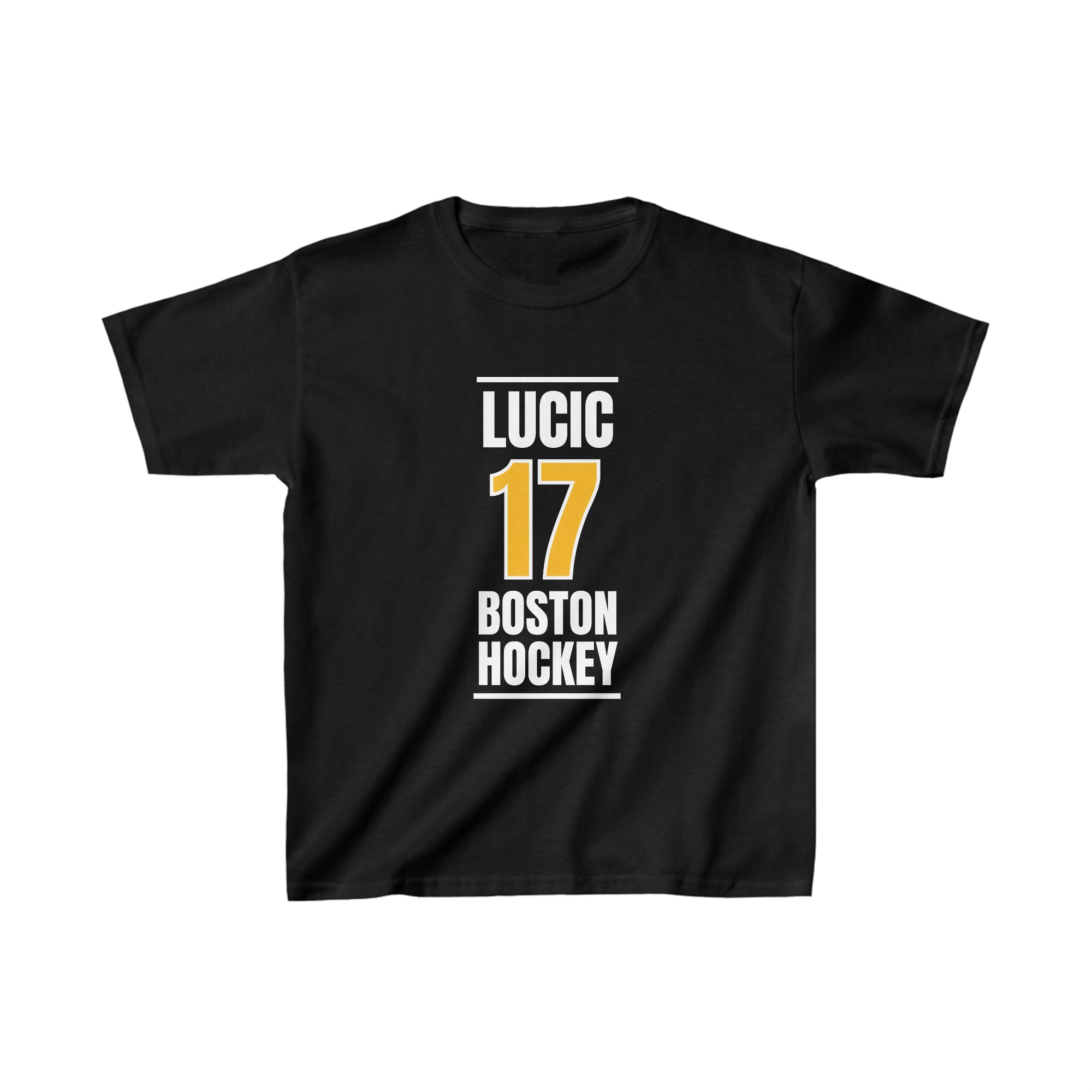 Lucic 17 Boston Hockey Gold Vertical Design Kids Tee