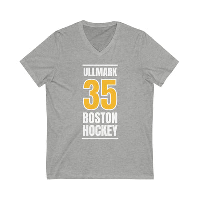 Ullmark 35 Boston Hockey Gold Vertical Design Unisex V-Neck Tee