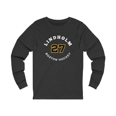 Lindholm 27 Boston Hockey Number Arch Design Unisex Jersey Long Sleeve Shirt