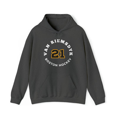 van Riemsdyk 21 Boston Hockey Number Arch Design Unisex Hooded Sweatshirt
