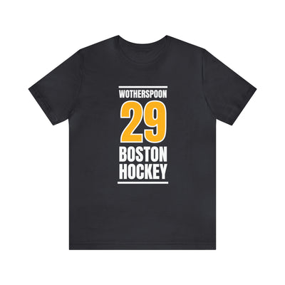 Wotherspoon 29 Boston Hockey Gold Vertical Design Unisex T-Shirt