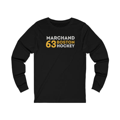 Marchand 63 Boston Hockey Grafitti Wall Design Unisex Jersey Long Sleeve Shirt