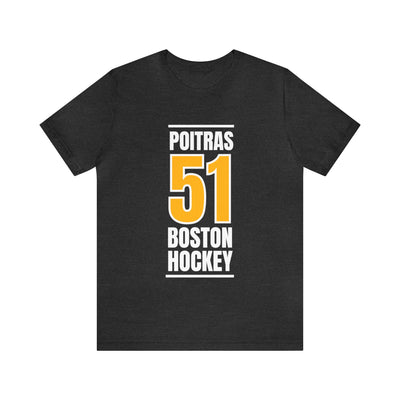 Poitras 51 Boston Hockey Gold Vertical Design Unisex T-Shirt