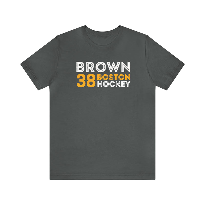 Brown 38 Boston Hockey Grafitti Wall Design Unisex T-Shirt