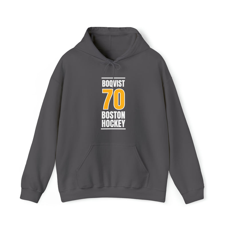 Boqvist 70 Boston Hockey Gold Vertical Design Unisex Hooded Sweatshirt
