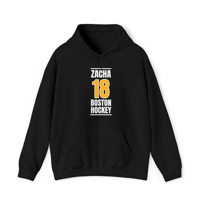 Zacha 18 Boston Hockey Gold Vertical Design Unisex Hooded Sweatshirt