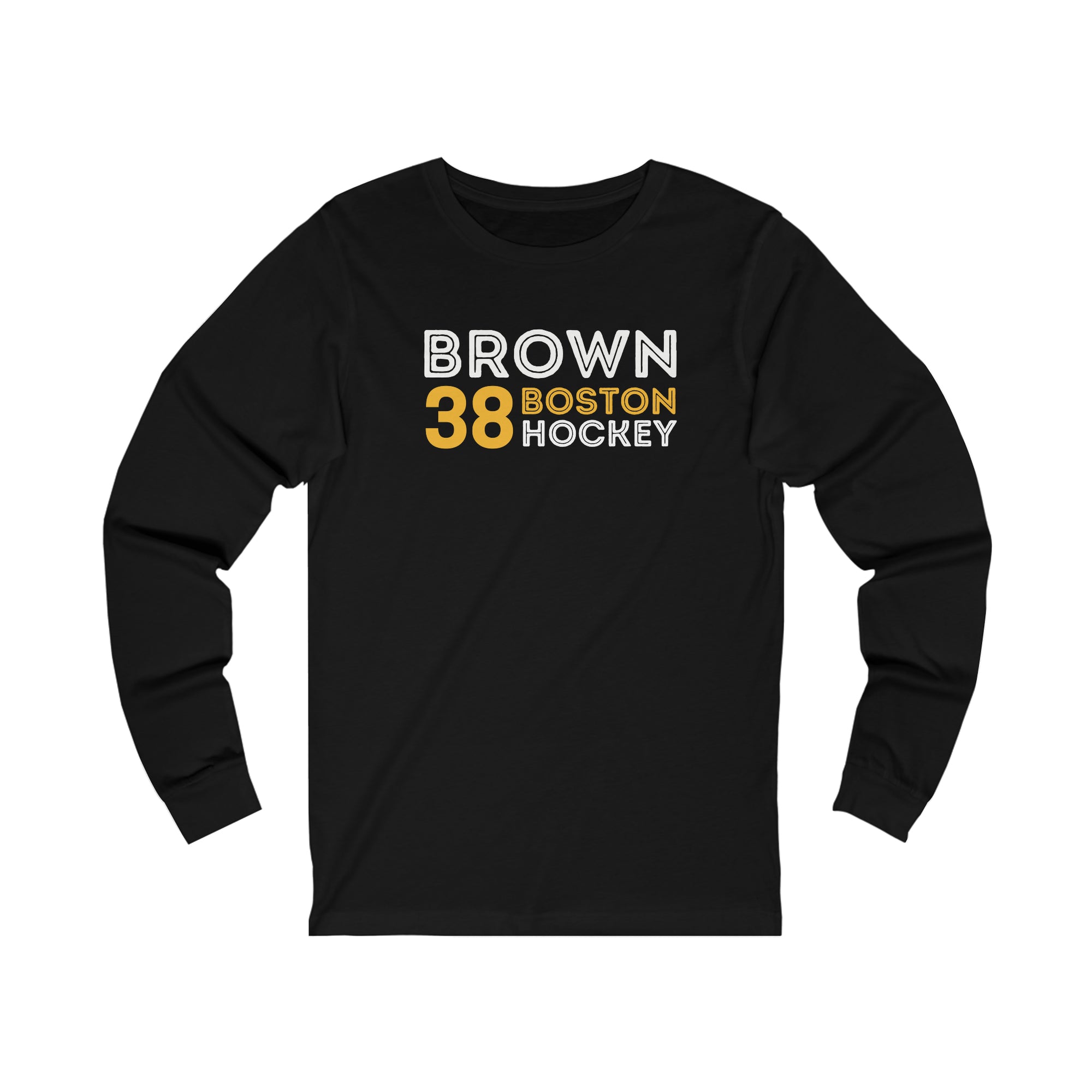 Brown 38 Boston Hockey Grafitti Wall Design Unisex Jersey Long Sleeve Shirt