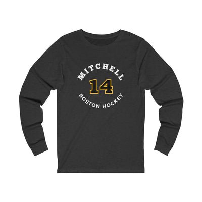 Mitchell 14 Boston Hockey Number Arch Design Unisex Jersey Long Sleeve Shirt